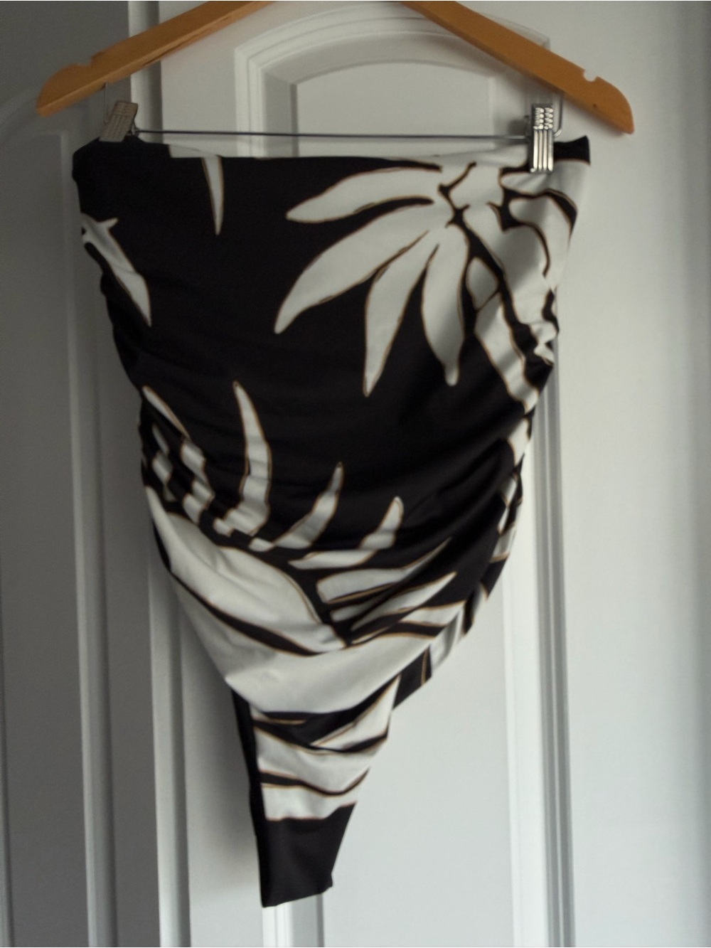 Cala de la Cruz x Anthropologie Giocomo Black & White Tropical Print Swimsuit